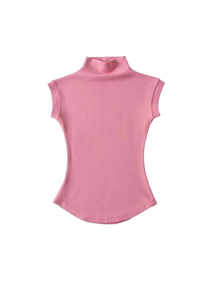 Sleeveless Womens Turtle Neck Top