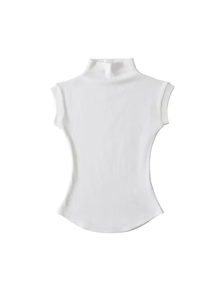 Sleeveless Womens Turtle Neck Top