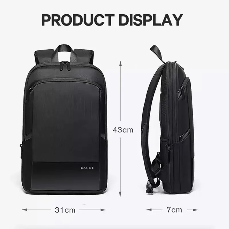 Slim Men Business Expandable Waterproof 15.6″ Laptop Backpack Fashion Male Travel Light Scalable Shoulder Bags for Men