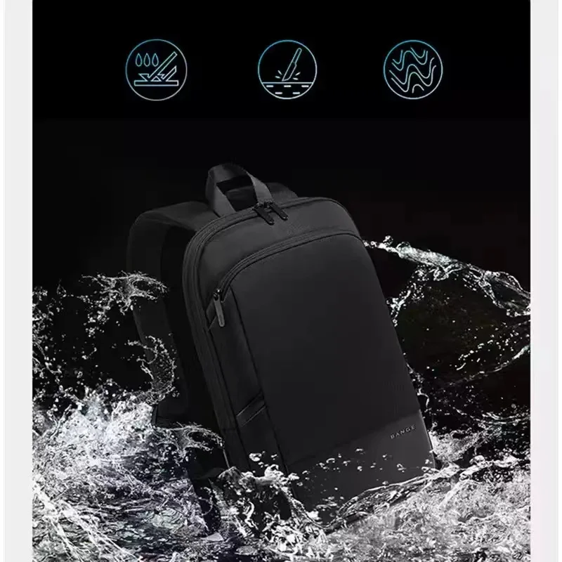 Slim Men Business Expandable Waterproof 15.6″ Laptop Backpack Fashion Male Travel Light Scalable Shoulder Bags for Men