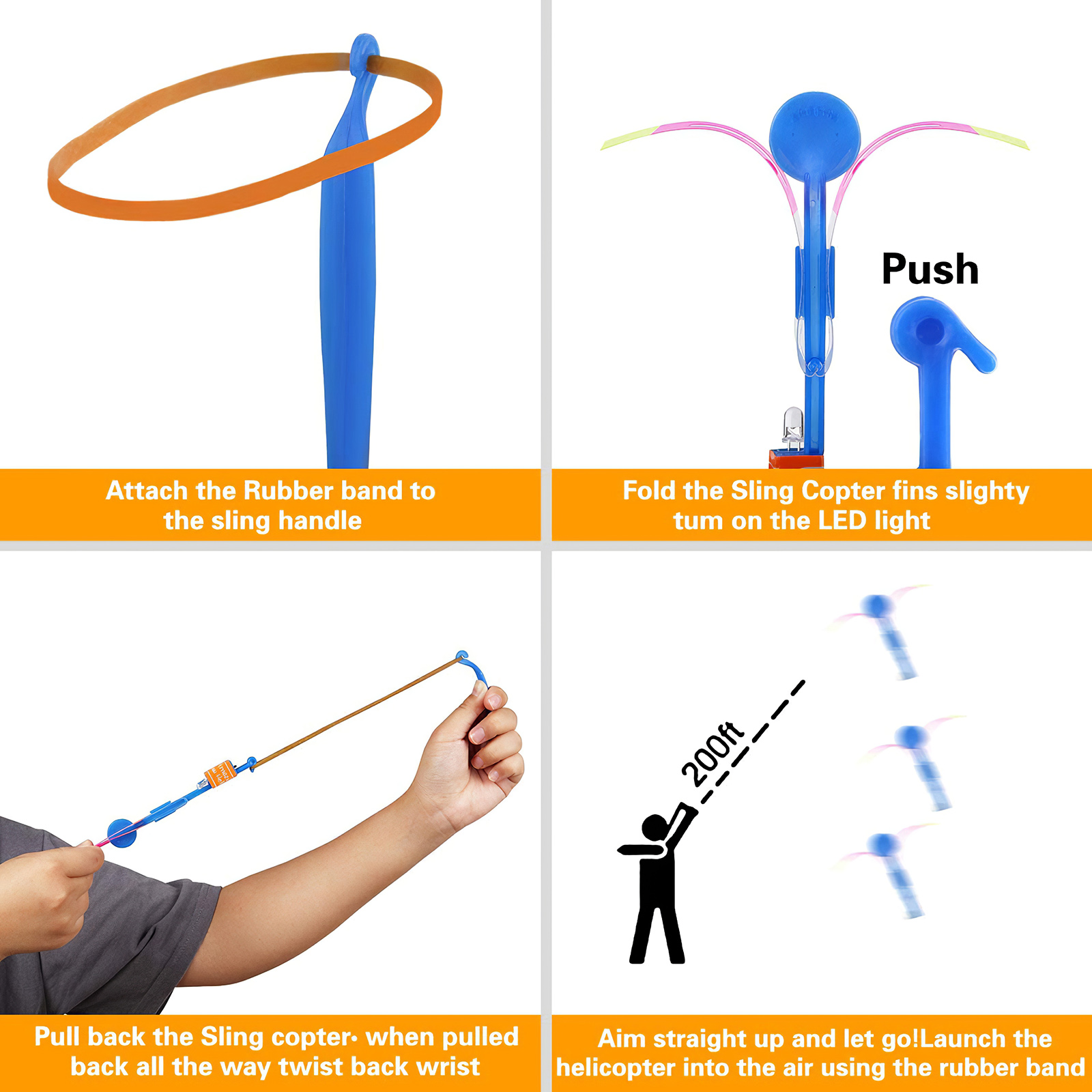 Slingshot Toys with LED Light (10Pcs)