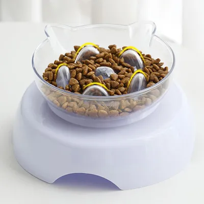 Slow Feeder 15° Raised Cat Food Bowl Slow Feeder 15° Raised Cat Food Bowl