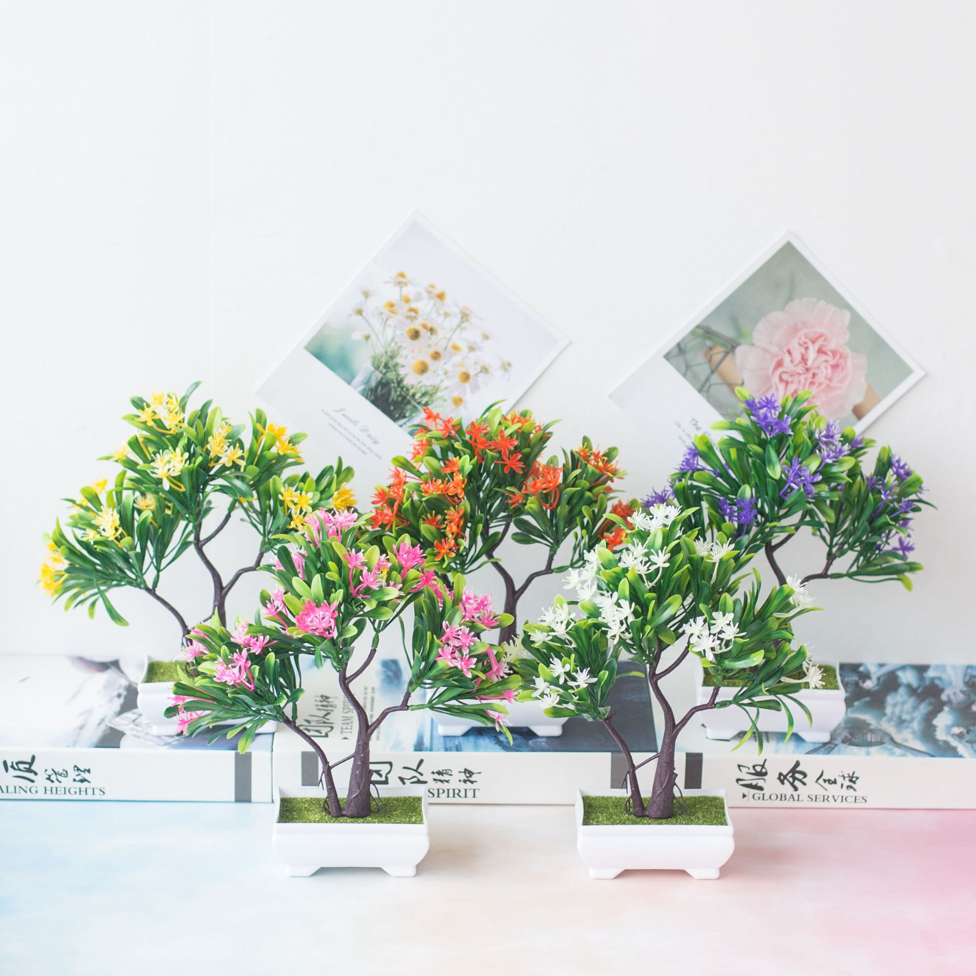 Small Artificial Tree with Flowers
