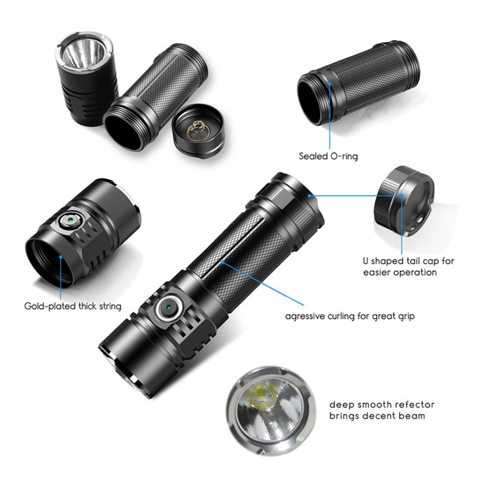 Small Flashlight Waterproof Torch Light