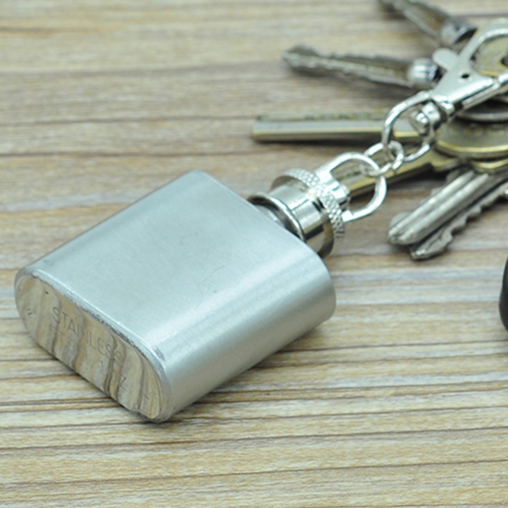 Small Flask Stainless Steel with Keychain