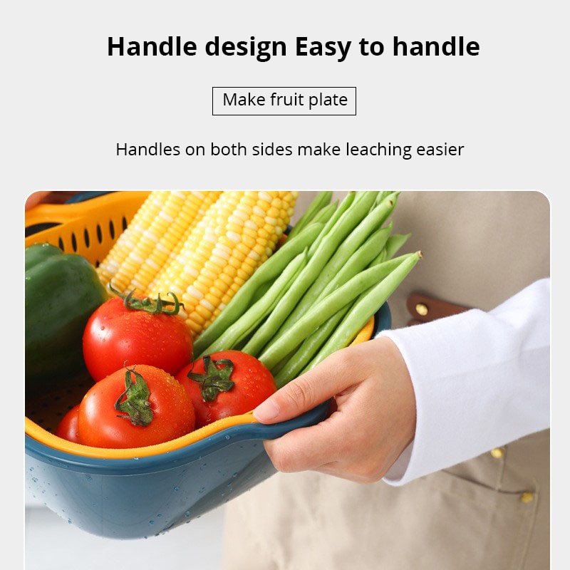 Small Kitchen Double Drain Basket Bowl Washing Storage Basket Strainers Bowls Drainer Vegetable Cleaning Tool Small Kitchen Double Drain Basket Bowl Washing Storage Basket Strainers Bowls Drainer Vegetable Cleaning Tool