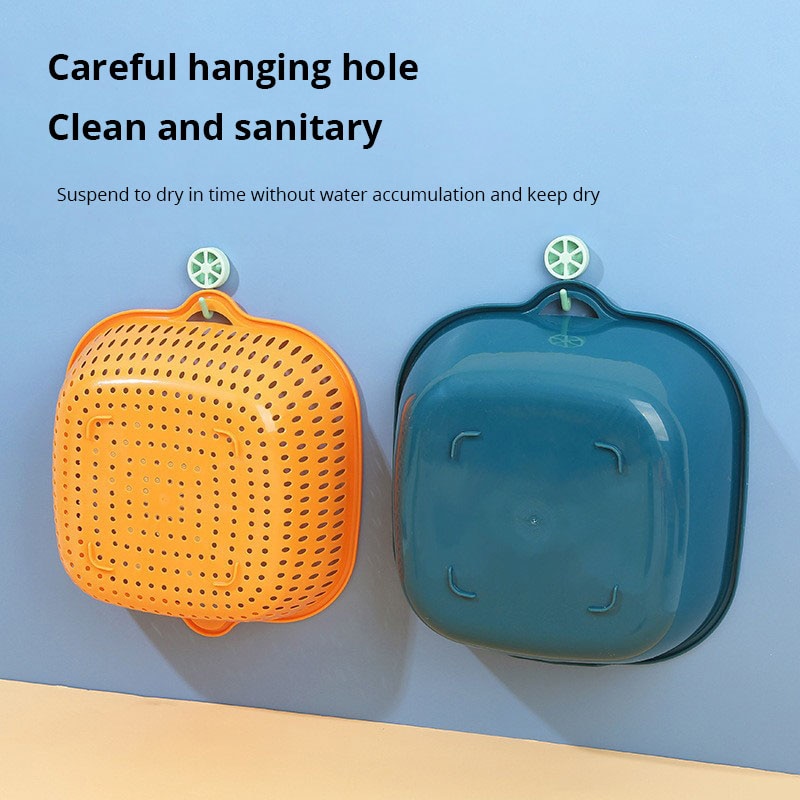 Small Kitchen Double Drain Basket Bowl Washing Storage Basket Strainers Bowls Drainer Vegetable Cleaning Tool Small Kitchen Double Drain Basket Bowl Washing Storage Basket Strainers Bowls Drainer Vegetable Cleaning Tool