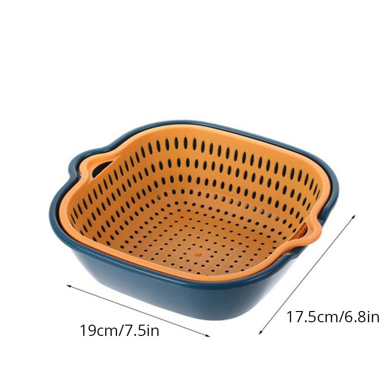 Small Kitchen Double Drain Basket Bowl Washing Storage Basket Strainers Bowls Drainer Vegetable Cleaning Tool Small Kitchen Double Drain Basket Bowl Washing Storage Basket Strainers Bowls Drainer Vegetable Cleaning Tool