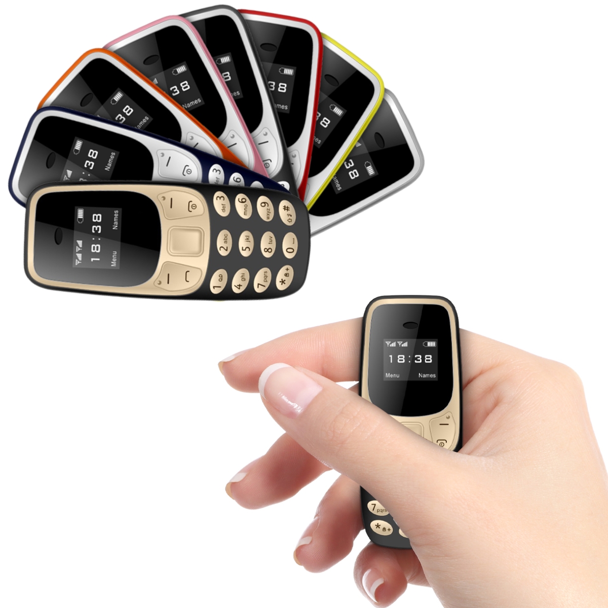 Small Mobile Phone Bluetooth Dialer Magic voice Low Radiation Telephone Call Recording 2/3 SIM GSM Unlocked Mini