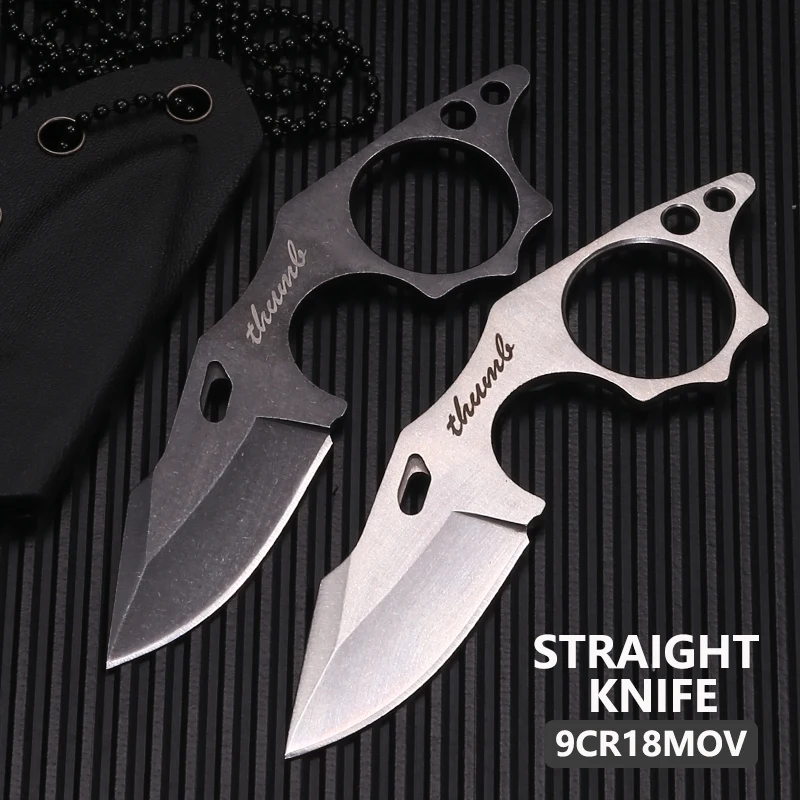 Small Tactical Fixed Blade Chain Knife Pocket Straight Thumb Knife Necklace Survival Outdoor Hunting Camping Knives EDC Small Tactical Fixed Blade Chain Knife Pocket Straight Thumb Knife Necklace Survival Outdoor Hunting Camping Knives EDC