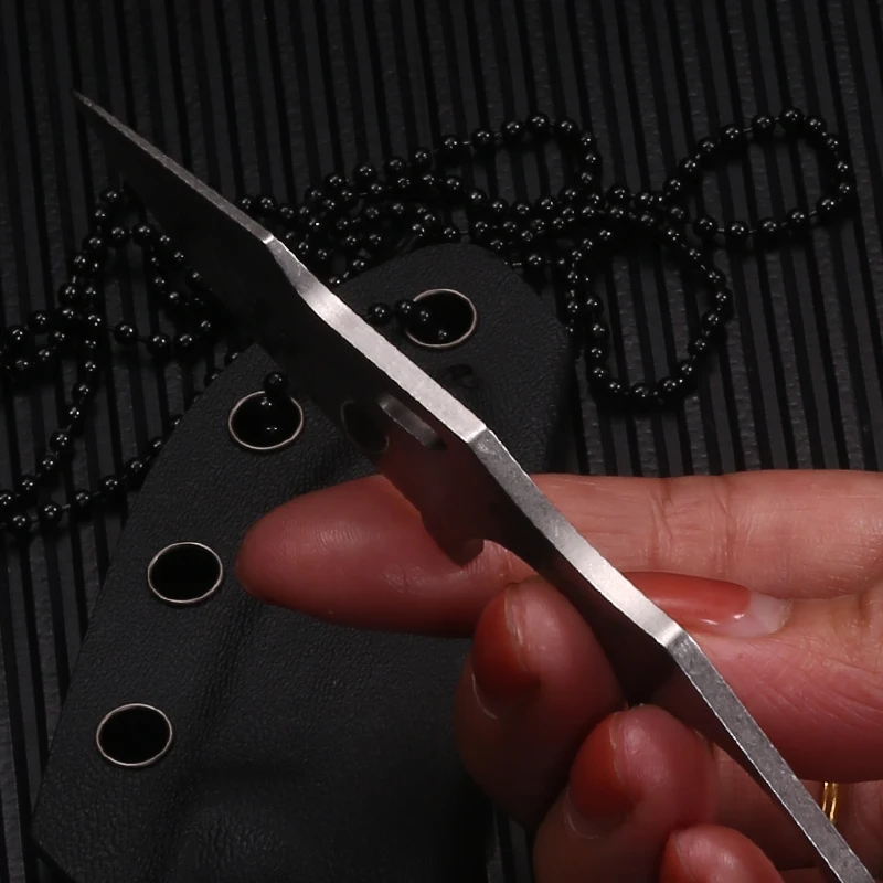 Small Tactical Fixed Blade Chain Knife Pocket Straight Thumb Knife Necklace Survival Outdoor Hunting Camping Knives EDC Small Tactical Fixed Blade Chain Knife Pocket Straight Thumb Knife Necklace Survival Outdoor Hunting Camping Knives EDC