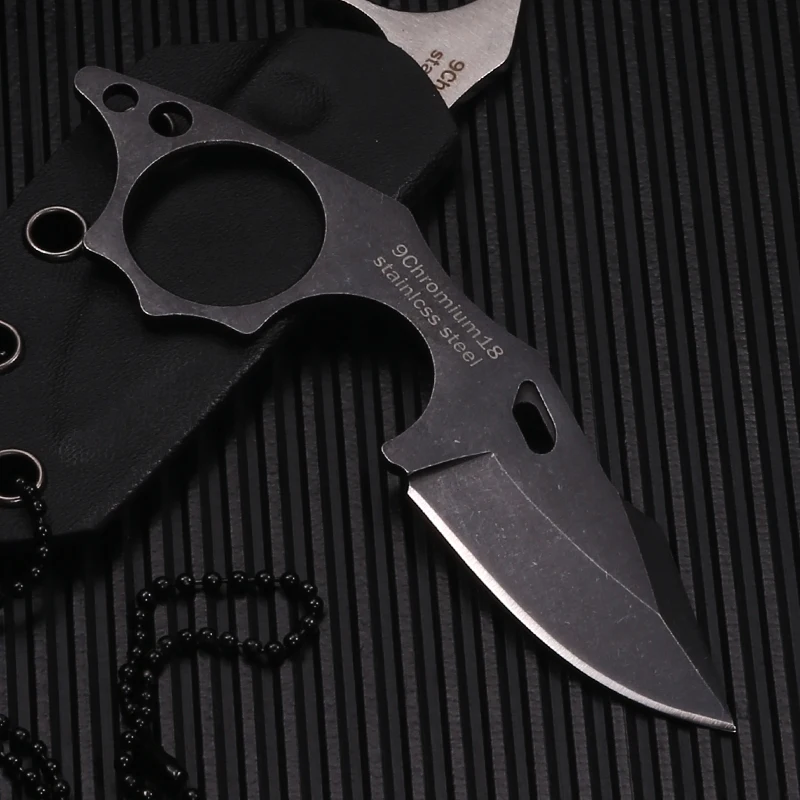 Small Tactical Fixed Blade Chain Knife Pocket Straight Thumb Knife Necklace Survival Outdoor Hunting Camping Knives EDC Small Tactical Fixed Blade Chain Knife Pocket Straight Thumb Knife Necklace Survival Outdoor Hunting Camping Knives EDC