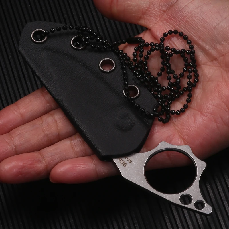 Small Tactical Fixed Blade Chain Knife Pocket Straight Thumb Knife Necklace Survival Outdoor Hunting Camping Knives EDC Small Tactical Fixed Blade Chain Knife Pocket Straight Thumb Knife Necklace Survival Outdoor Hunting Camping Knives EDC