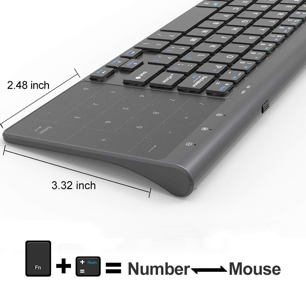 Small Wireless Keyboard Numeric Touchpad Small Wireless Keyboard Numeric Touchpad