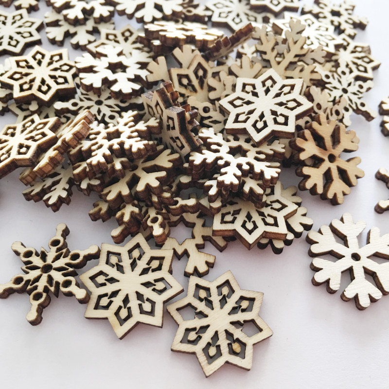 Small Wooden Snowflakes for DIY (50pcs) Small Wooden Snowflakes for DIY (50pcs)