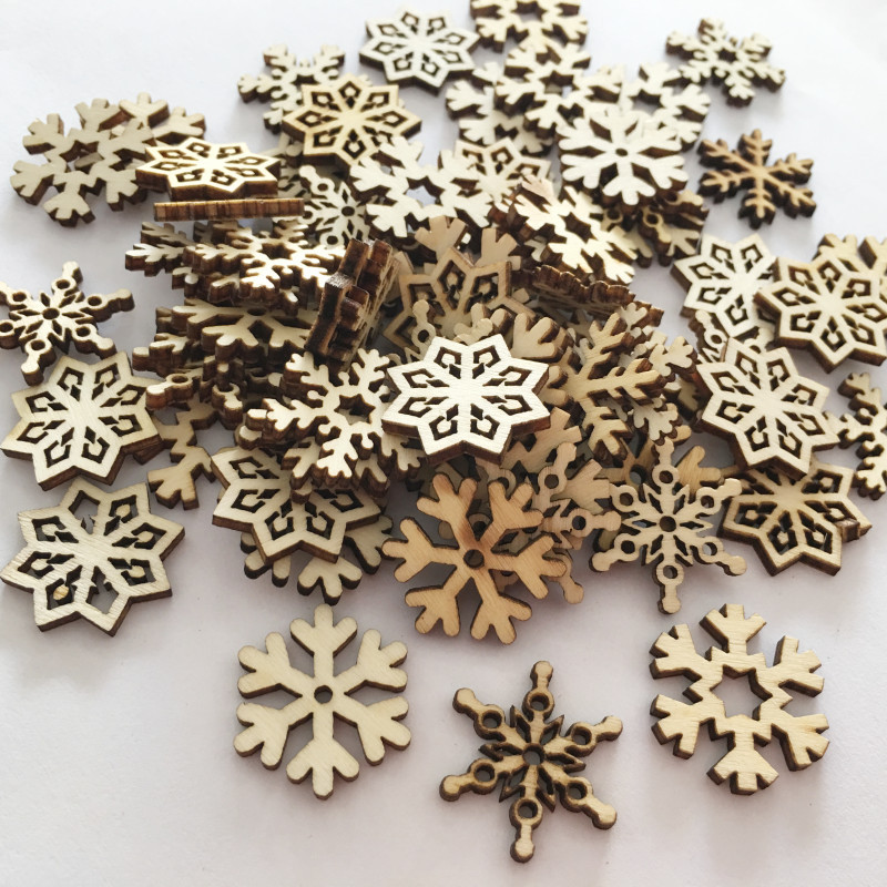 Small Wooden Snowflakes for DIY (50pcs) Small Wooden Snowflakes for DIY (50pcs)