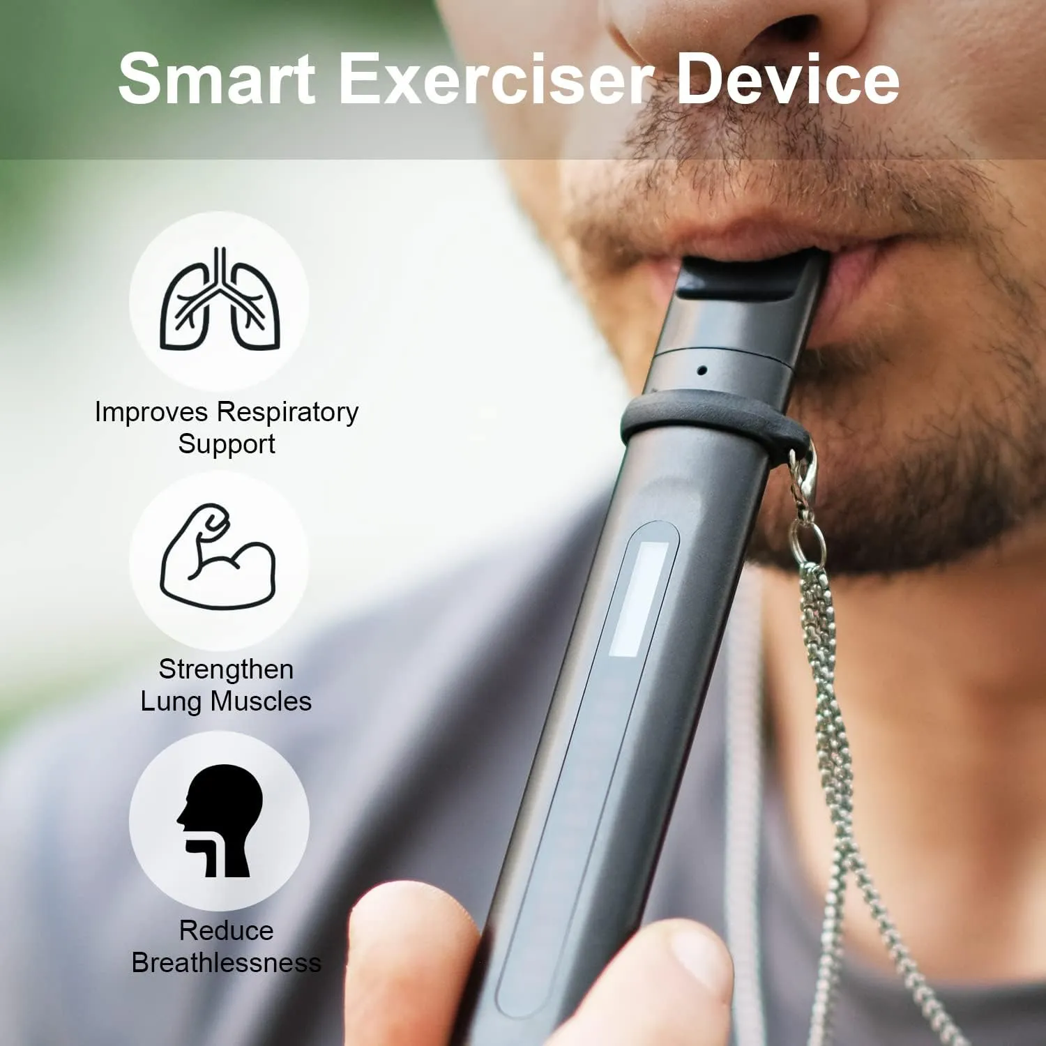 Smart Breathing Trainer, Breathing Exercise Device with Breath Monitor App to Strengthen Breathing Muscles Smart Breathing Trainer, Breathing Exercise Device with Breath Monitor App to Strengthen Breathing Muscles