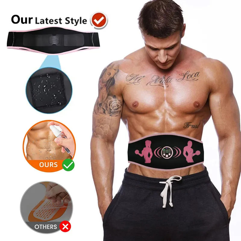 Smart EMS Wireless Abs Muscle Stimulator Abdominal Training Belts Electric Weight Loss Fitness Body Slimming Massager