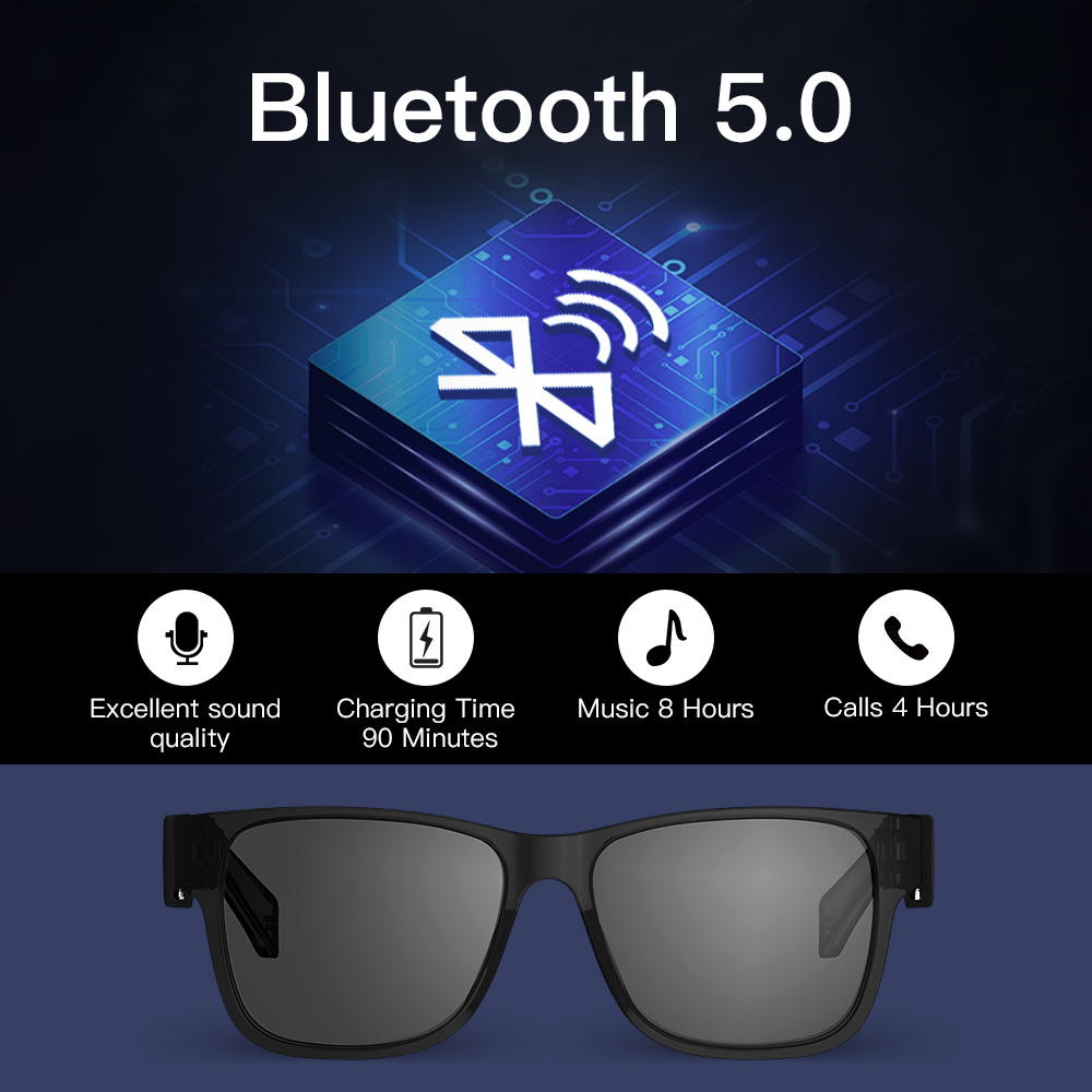 Smart Glasses Polarized Sunglasses Bluetooth Glasses IPX4 Waterproof Open Ear Headphones Bluetooth Phone Call Smart Glasses Polarized Sunglasses Bluetooth Glasses IPX4 Waterproof Open Ear Headphones Bluetooth Phone Call