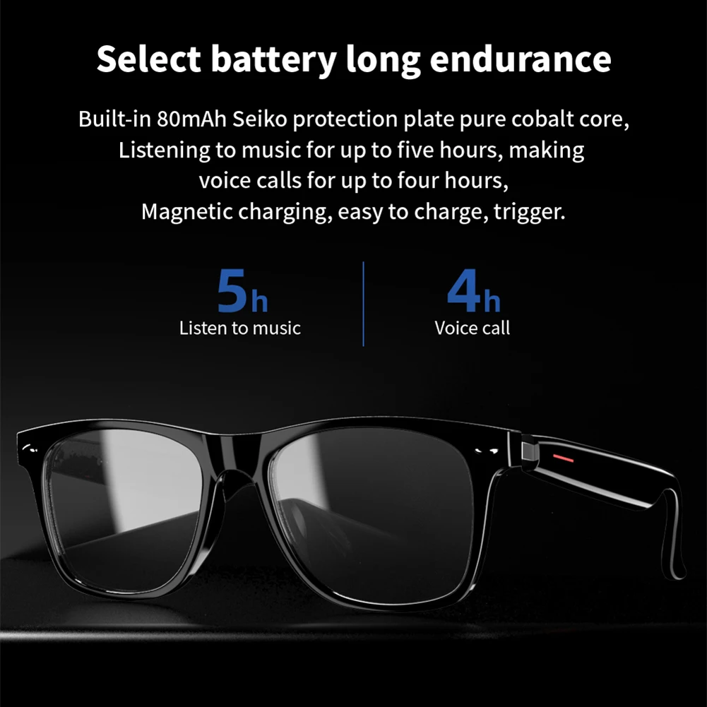 Smart Glasses Wireless Bluetooth Sunglasses or Blue-Light Blocking Glasses With Bluetooth Headphones Outdoor Sports