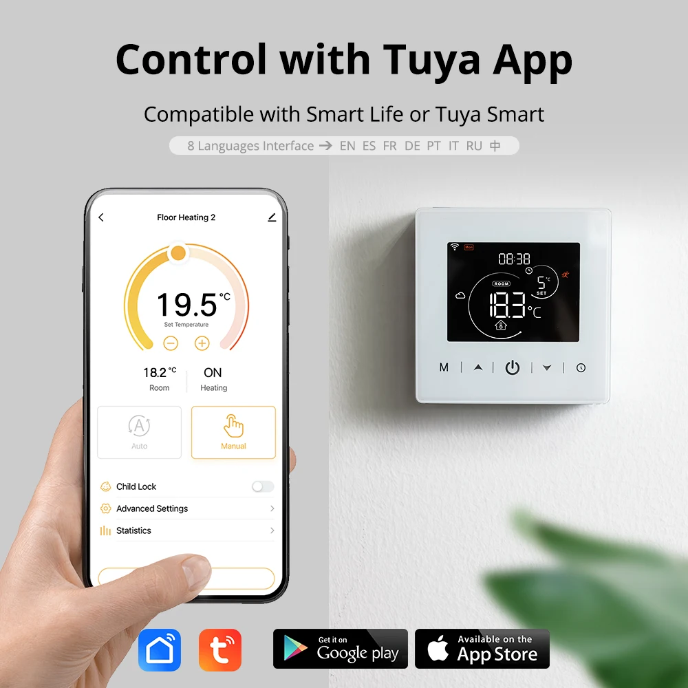 Smart Home Tuya WIFI Thermostat Battery-powered Thermoregulator for Gas Boiler Smart Life Work with Alexa Google Home