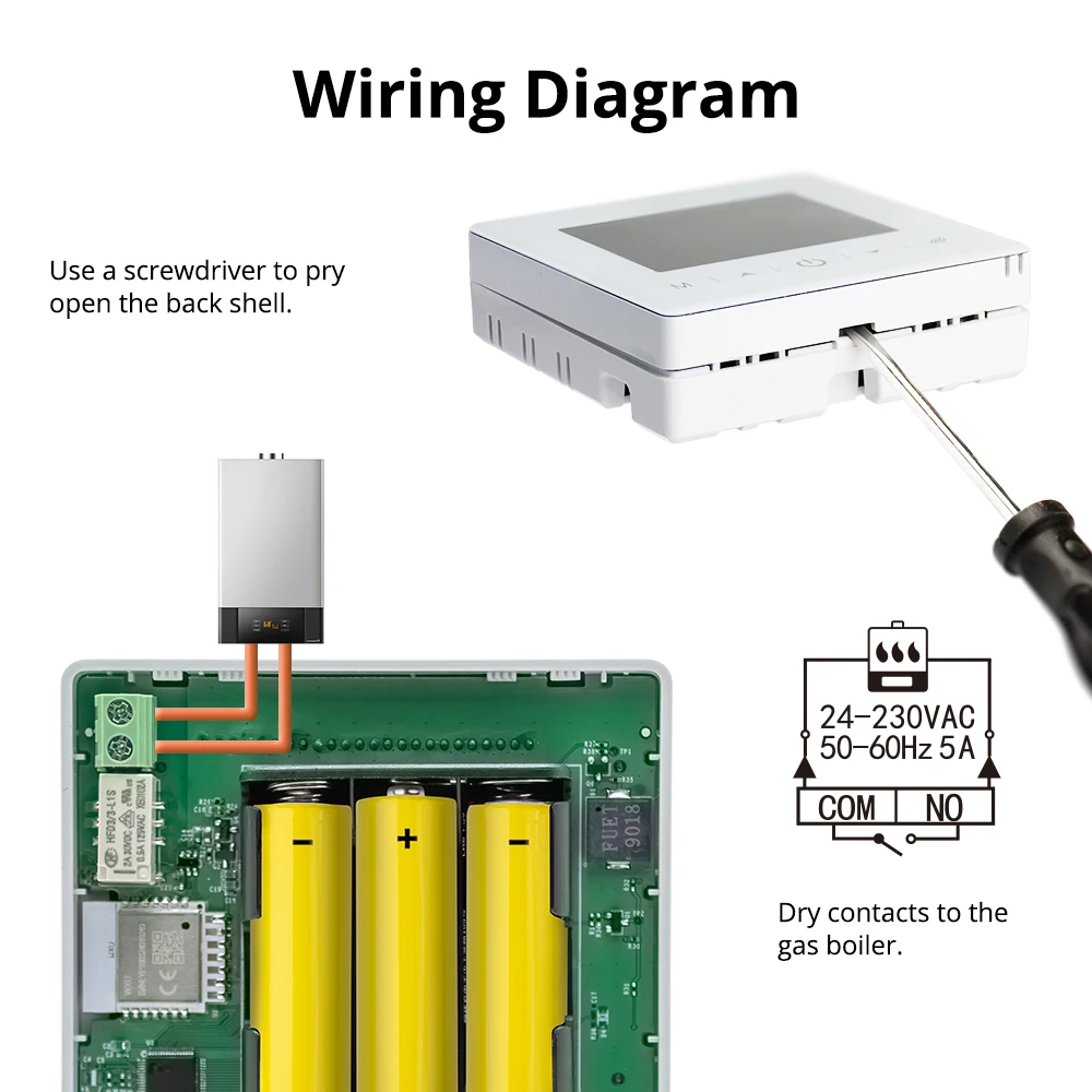 Smart Home Tuya WIFI Thermostat Battery-powered Thermoregulator for Gas Boiler Smart Life Work with Alexa Google Home