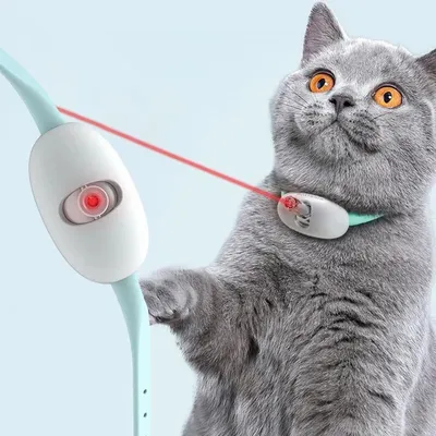 Smart Laser Tease Cat Collar Electric USB Charging Kitten Wearable Automatically Toys Interactive Training Pet Exercise