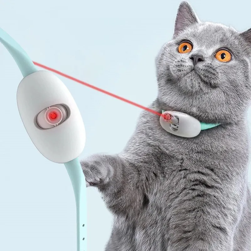 Smart Laser Tease Cat Collar Electric USB Charging Kitten Wearable Automatically Toys Interactive Training Pet Exercise