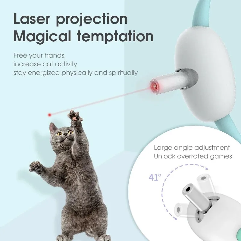 Smart Laser Tease Cat Collar Electric USB Charging Kitten Wearable Automatically Toys Interactive Training Pet Exercise