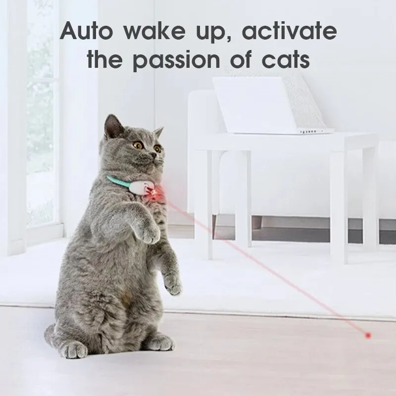 Smart Laser Tease Cat Collar Electric USB Charging Kitten Wearable Automatically Toys Interactive Training Pet Exercise