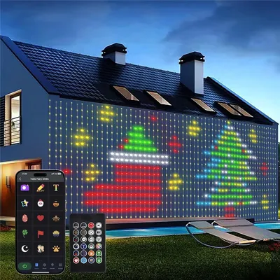 Smart LED Curtain Lights USB,400 LED Dynamic Pattern DIY Curtain String Lights with App & Remote for Bedroom Christmas Smart LED Curtain Lights USB,400 LED Dynamic Pattern DIY Curtain String Lights with App & Remote for Bedroom Christmas