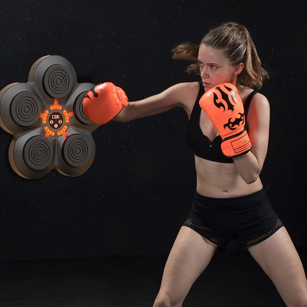 Smart Music Boxing Machine Wall Target LED Lighted Sandbag Relaxing Reaction Training Target for Boxing Sports Agility