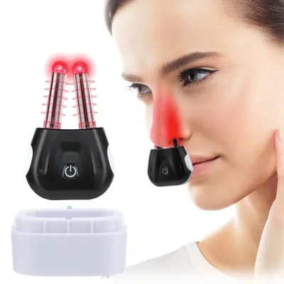 Smart Nasal Phototherapy Device Dual UV Sanitizing Base Red Light Infrared Therapy for Chronic Rhinitis/Itchy/Runny