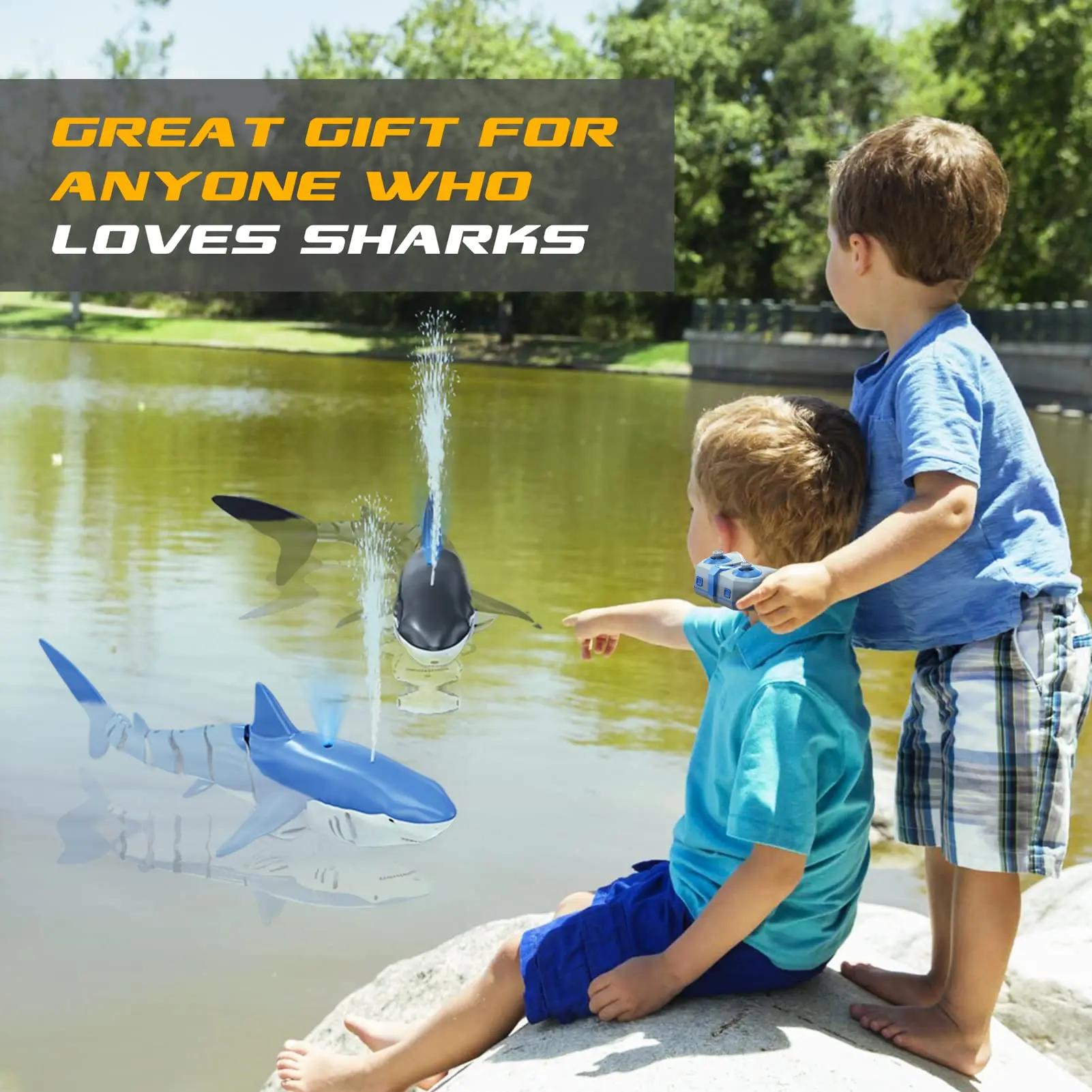 Smart RC Shark with Spray Water Toy Remote Controlled Electric Toys Smart RC Shark with Spray Water Toy Remote Controlled Electric Toys