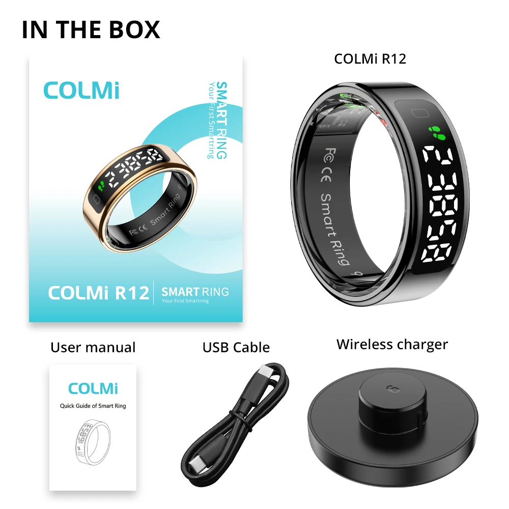 Smart Ring with Display Screen and Touch, Wireless Charging, Health Manager, 5 ATM Waterproof For Men Women Smart Ring with Display Screen and Touch, Wireless Charging, Health Manager, 5 ATM Waterproof For Men Women