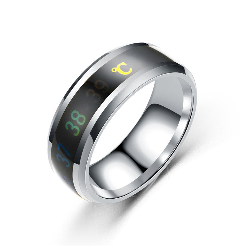 Smart Stainless Steel Multifunctional Ring For Couples Mood Changes Color From Waterproof Body Temperature Measuring Smart Stainless Steel Multifunctional Ring For Couples Mood Changes Color From Waterproof Body Temperature Measuring