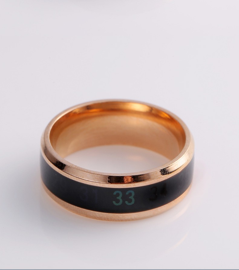 Smart Stainless Steel Multifunctional Ring For Couples Mood Changes Color From Waterproof Body Temperature Measuring
