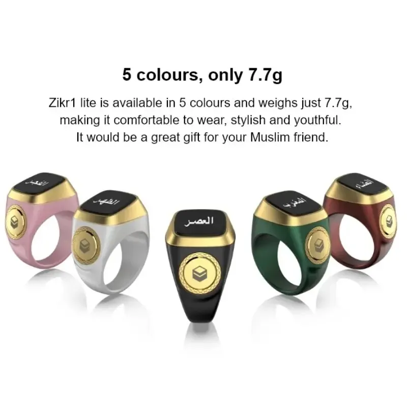 Smart Tasbih Tally Counter for Muslims Zikr Ring Digital Tasbeeh 5 Prayer Time Vibration Reminder Waterproof Smart Tasbih Tally Counter for Muslims Zikr Ring Digital Tasbeeh 5 Prayer Time Vibration Reminder Waterproof