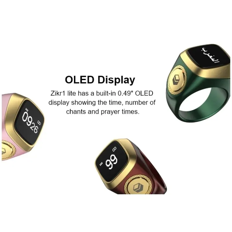 Smart Tasbih Tally Counter for Muslims Zikr Ring Digital Tasbeeh 5 Prayer Time Vibration Reminder Waterproof Smart Tasbih Tally Counter for Muslims Zikr Ring Digital Tasbeeh 5 Prayer Time Vibration Reminder Waterproof