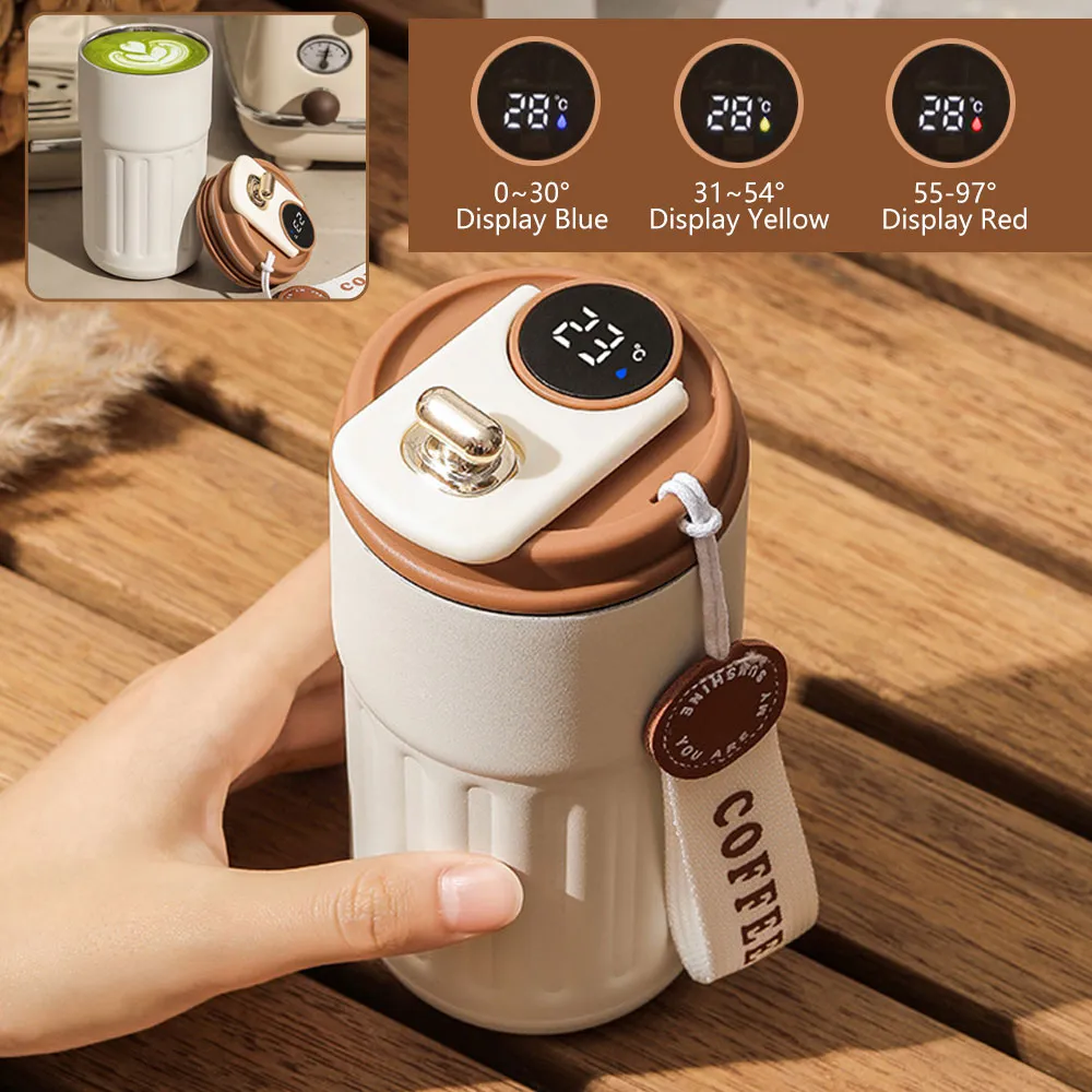 Smart Thermos Bottle LED Temperature Display Coffee Cup 316 Stainless Steel Tumbler Mug Portable Vacuum Flasks Thermoses Smart Thermos Bottle LED Temperature Display Coffee Cup 316 Stainless Steel Tumbler Mug Portable Vacuum Flasks Thermoses