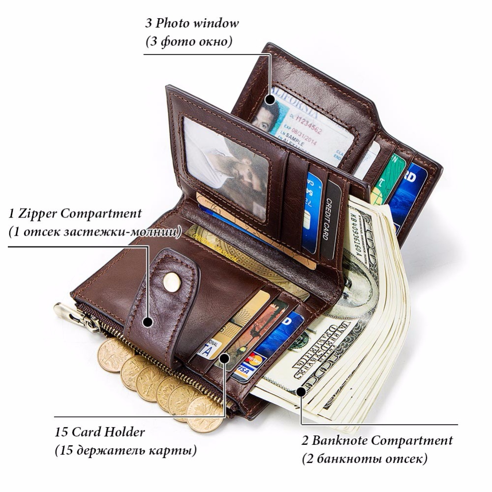 Smart Wallet with Genuine Leather Hasp Design Smart Wallet with Genuine Leather Hasp Design
