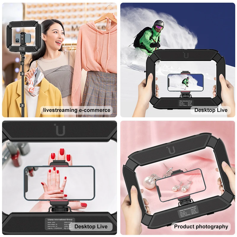 Smartphone Video Rig LED Video Light 2 in 1 Ring Light Cold Shoe for Microphone Tiktok Youtube Live Rig Light Smartphone Video Rig LED Video Light 2 in 1 Ring Light Cold Shoe for Microphone Tiktok Youtube Live Rig Light