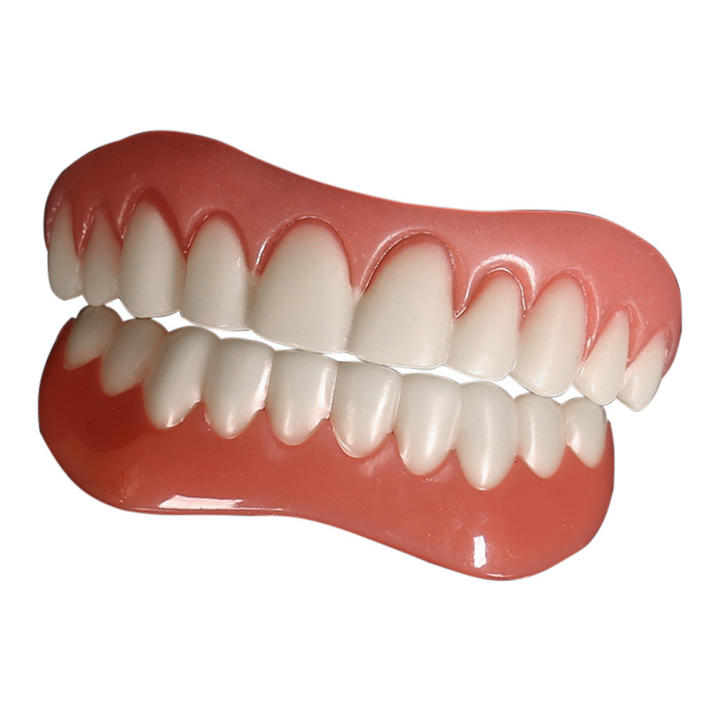 Smile Teeth Fake Braces Lower and Upper Fake Teeth Veneer Silica Gel False Teeth Removable Denture Oral Care Dentistry Smile Teeth Fake Braces Lower and Upper Fake Teeth Veneer Silica Gel False Teeth Removable Denture Oral Care Dentistry