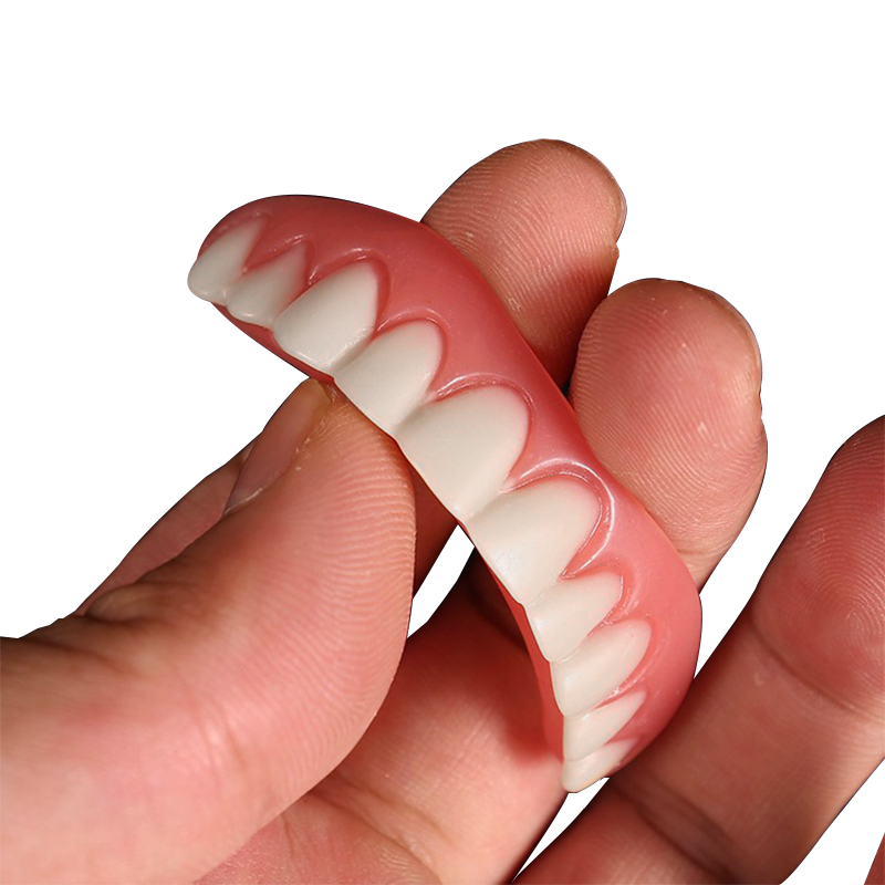 Smile Teeth Fake Braces Lower and Upper Fake Teeth Veneer Silica Gel False Teeth Removable Denture Oral Care Dentistry Smile Teeth Fake Braces Lower and Upper Fake Teeth Veneer Silica Gel False Teeth Removable Denture Oral Care Dentistry