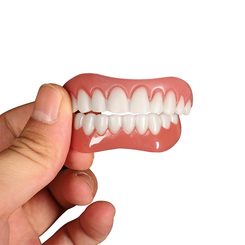 Smile Teeth Fake Braces Lower and Upper Fake Teeth Veneer Silica Gel False Teeth Removable Denture Oral Care Dentistry Smile Teeth Fake Braces Lower and Upper Fake Teeth Veneer Silica Gel False Teeth Removable Denture Oral Care Dentistry