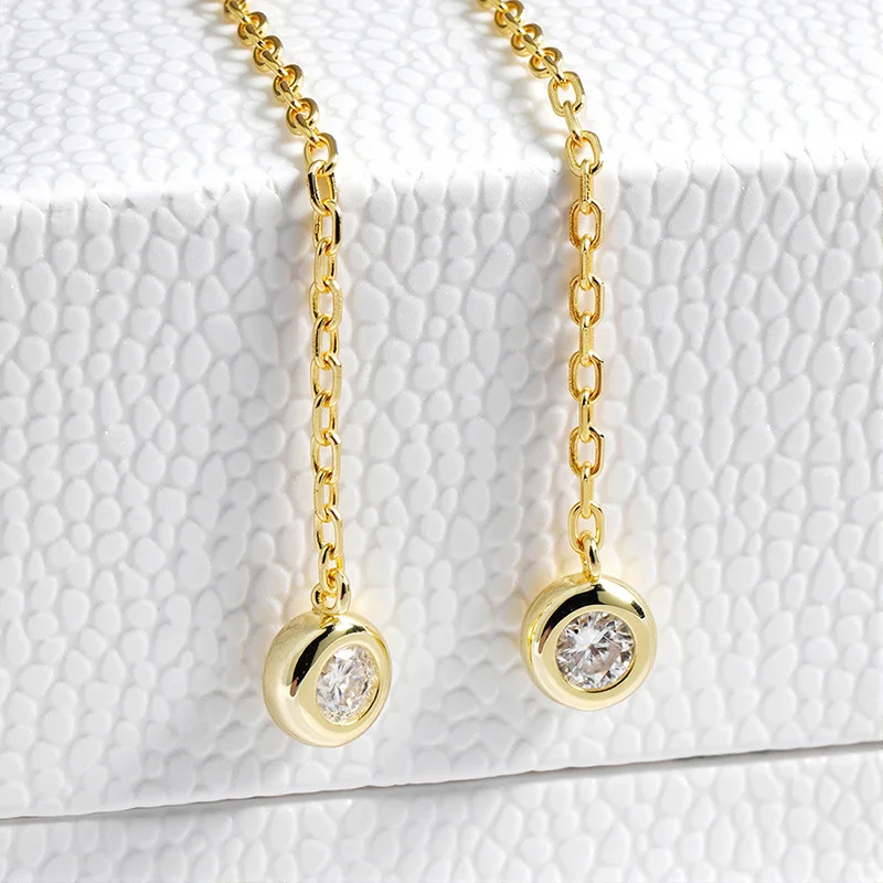 Smyoue Full Moissanite Necklaces Sparkling Flowers Long Chain Wedding Girls Gift Lab Diamond Pendant 925 Sterling