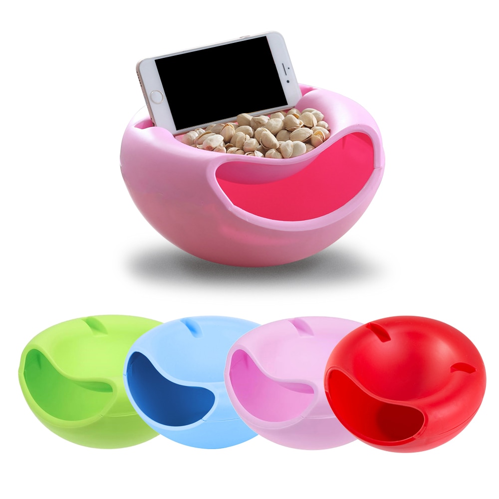 Snack Bowls with Convenient Cellphone Stand Snack Bowls with Convenient Cellphone Stand