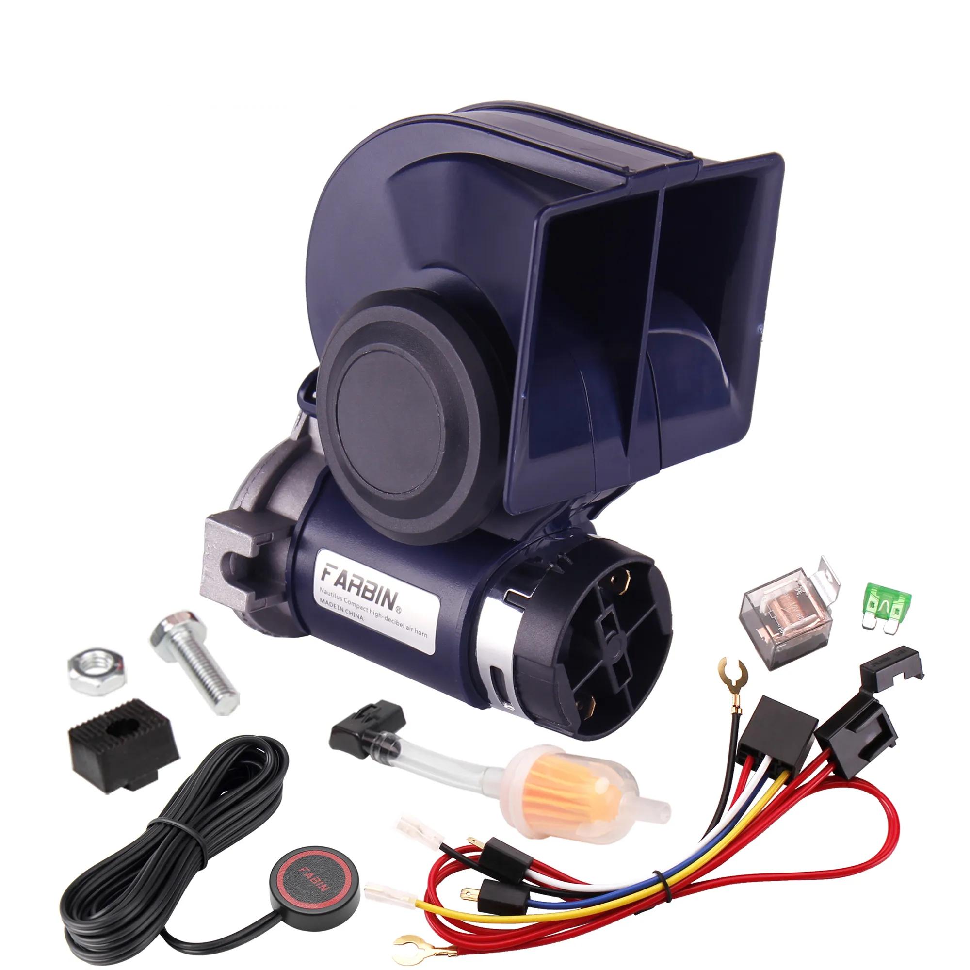 Snail Air Horn With Compressor Relay Harness 12V 150db Super Loud Dual Tone Car Horn For Truck Motorcycle Car Accessory
