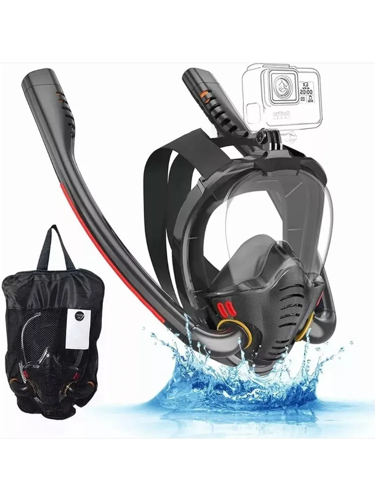 Snorkeling Mask Double Tube Silicone Full Dry Diving Mask Adult Swimming Mask Diving Goggles Self Contained Underwater Snorkeling Mask Double Tube Silicone Full Dry Diving Mask Adult Swimming Mask Diving Goggles Self Contained Underwater