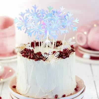 Snowflake Cupcake Toppers (50Pcs) Snowflake Cupcake Toppers (50Pcs)